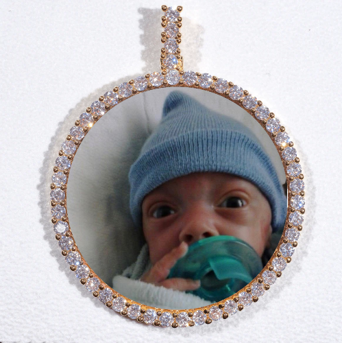 LARGE 3D CIRCLE CUSTOM PICTURE PENDANT