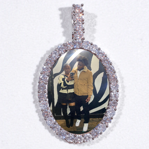 Large 3D Oval Custom Picture Pendant