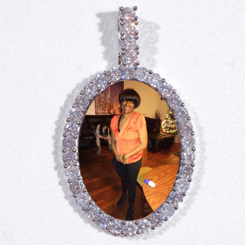 Large 3D Oval Custom Picture Pendant