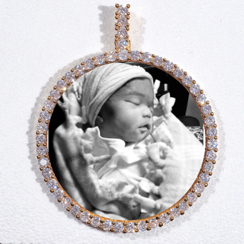 LARGE 3D CIRCLE CUSTOM PICTURE PENDANT