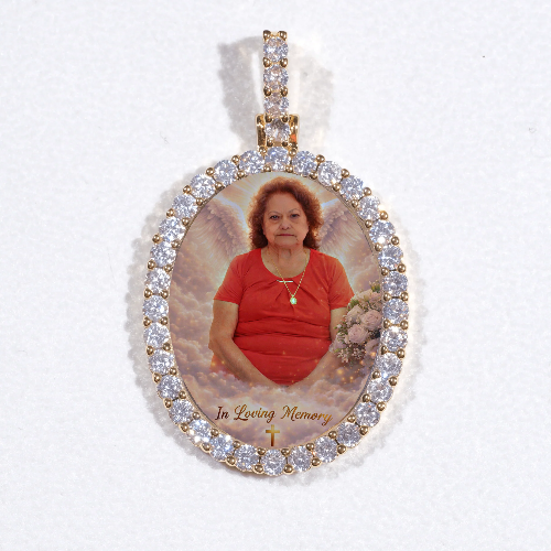 3D Oval Custom Picture Pendant