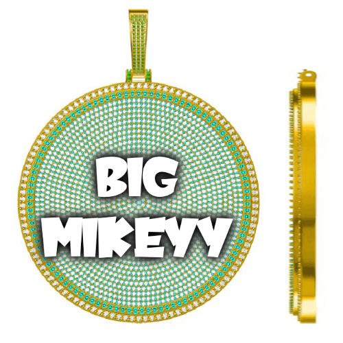 CUSTOM LETTER NECKLACE 3D BIG DISC