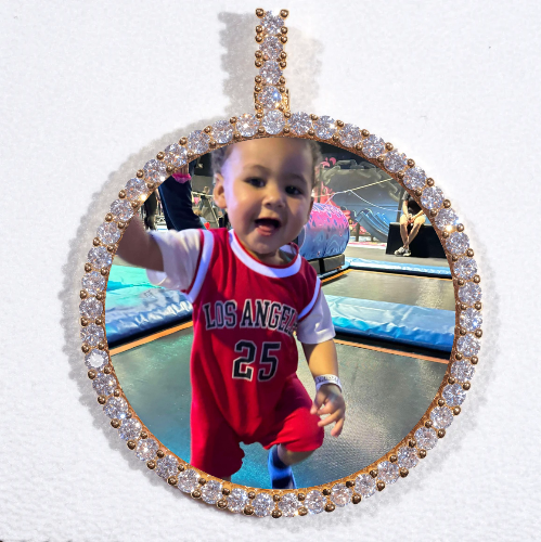 LARGE 3D CIRCLE CUSTOM PICTURE PENDANT