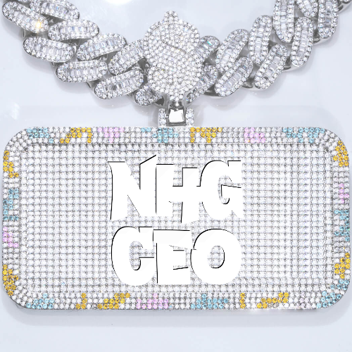 CUSTOM LETTER NECKLACE 3D COLORFUL SQUARE