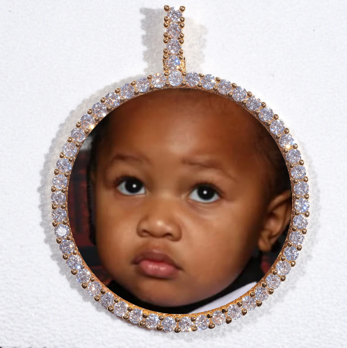 LARGE 3D CIRCLE CUSTOM PICTURE PENDANT