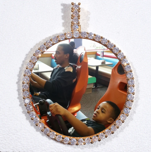 LARGE 3D CIRCLE CUSTOM PICTURE PENDANT