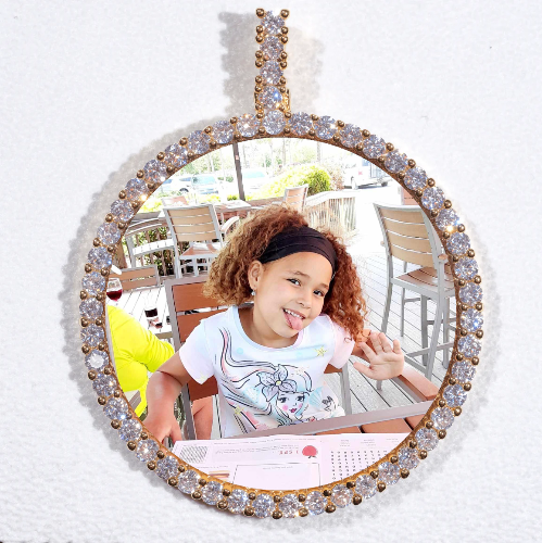 LARGE 3D CIRCLE CUSTOM PICTURE PENDANT