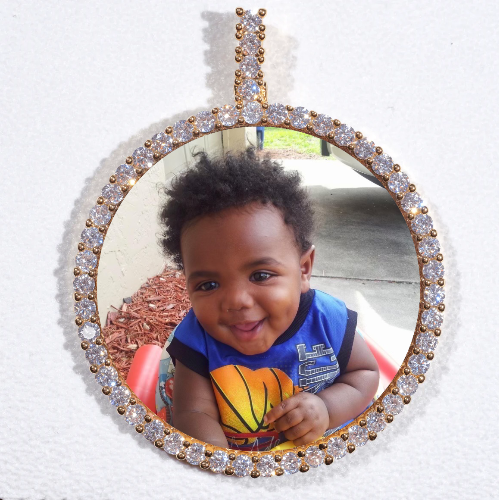LARGE 3D CIRCLE CUSTOM PICTURE PENDANT