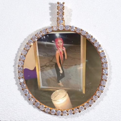 LARGE 3D CIRCLE CUSTOM PICTURE PENDANT
