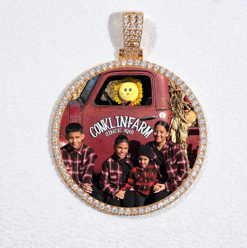MEDIUM 3D CIRCLE CUSTOM PICTURE PENDANT