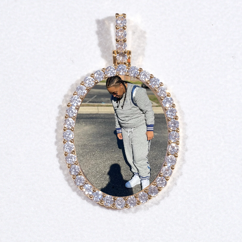 3D Oval Custom Picture Pendant