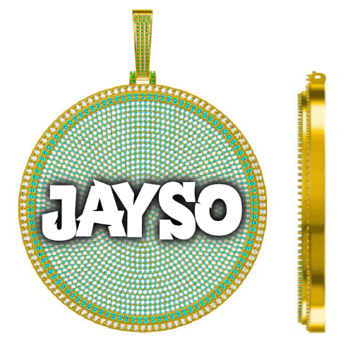 CUSTOM LETTER NECKLACE 3D BIG DISC