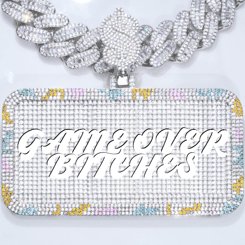 CUSTOM LETTER NECKLACE 3D COLORFUL SQUARE