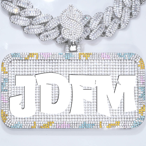 CUSTOM LETTER NECKLACE 3D COLORFUL SQUARE