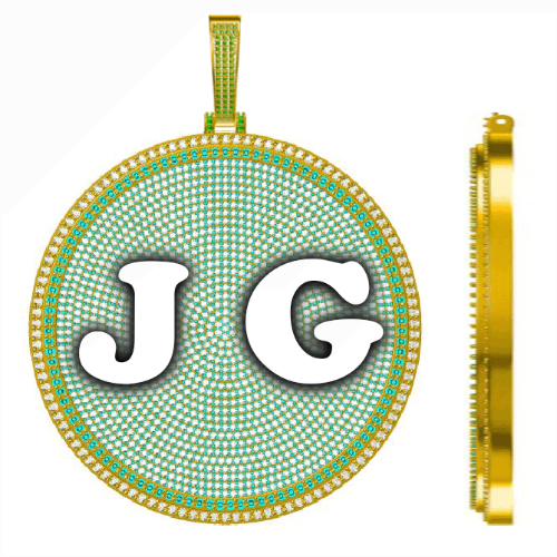 CUSTOM LETTER NECKLACE 3D BIG DISC