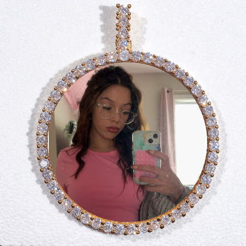 LARGE 3D CIRCLE CUSTOM PICTURE PENDANT