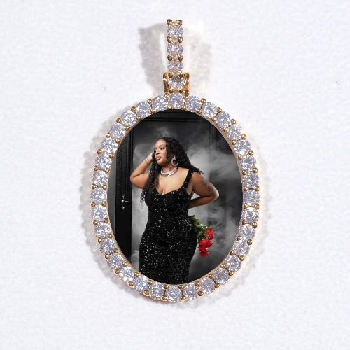 3D Oval Custom Picture Pendant