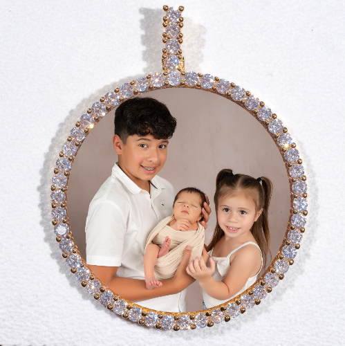 LARGE 3D CIRCLE CUSTOM PICTURE PENDANT