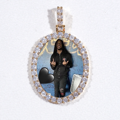 3D Oval Custom Picture Pendant