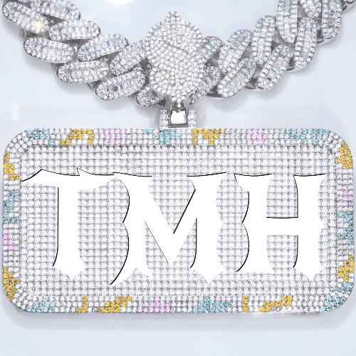 CUSTOM LETTER NECKLACE 3D COLORFUL SQUARE