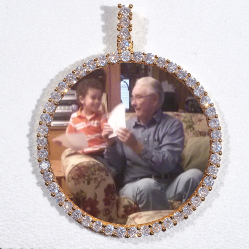LARGE 3D CIRCLE CUSTOM PICTURE PENDANT