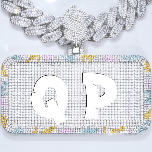 CUSTOM LETTER NECKLACE 3D COLORFUL SQUARE