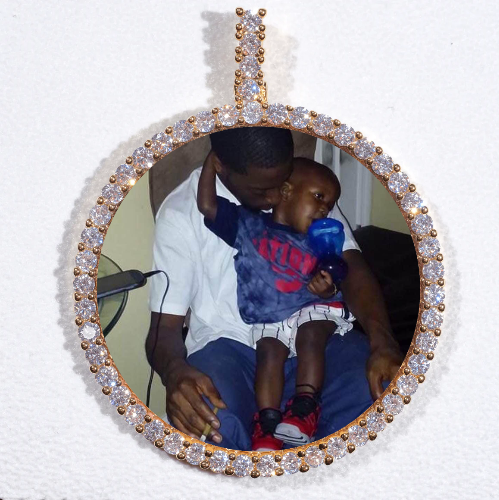 LARGE 3D CIRCLE CUSTOM PICTURE PENDANT