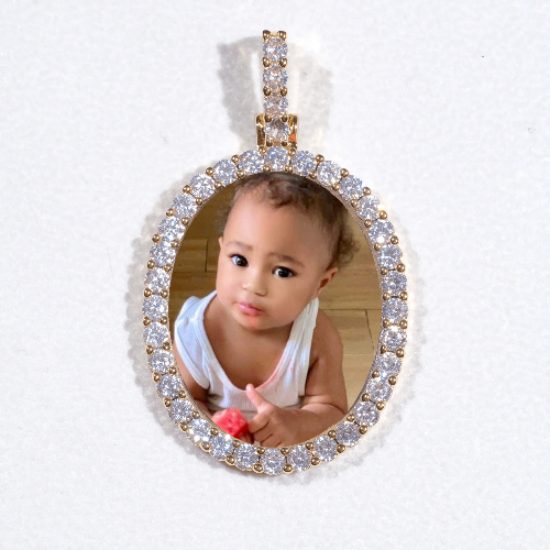 3D Oval Custom Picture Pendant
