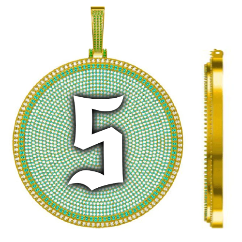 CUSTOM LETTER NECKLACE 3D BIG DISC