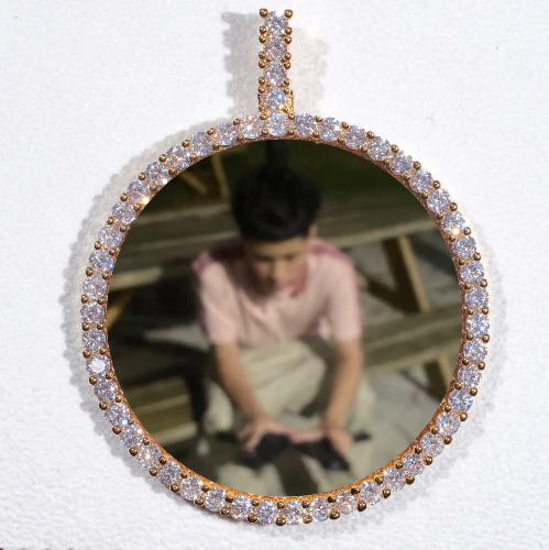 LARGE 3D CIRCLE CUSTOM PICTURE PENDANT