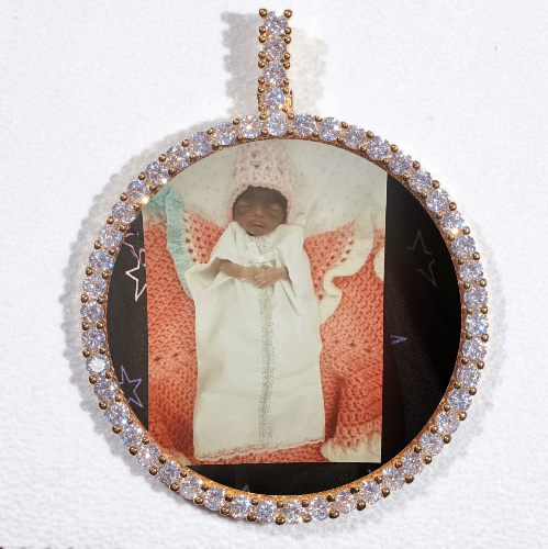 LARGE 3D CIRCLE CUSTOM PICTURE PENDANT