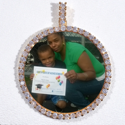 LARGE 3D CIRCLE CUSTOM PICTURE PENDANT