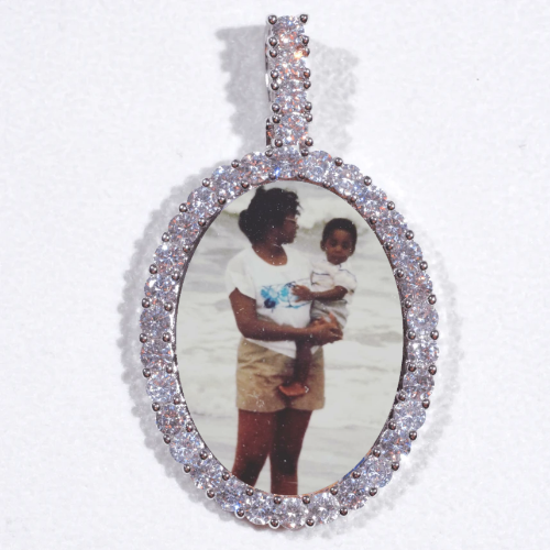 Large 3D Oval Custom Picture Pendant