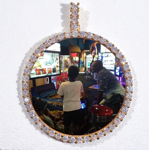 LARGE 3D CIRCLE CUSTOM PICTURE PENDANT