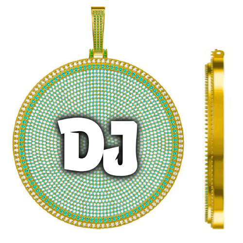 CUSTOM LETTER NECKLACE 3D BIG DISC