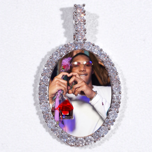 Large 3D Oval Custom Picture Pendant