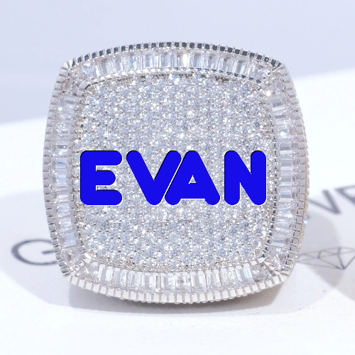 CUSTOM LETTER 3D ICED RING