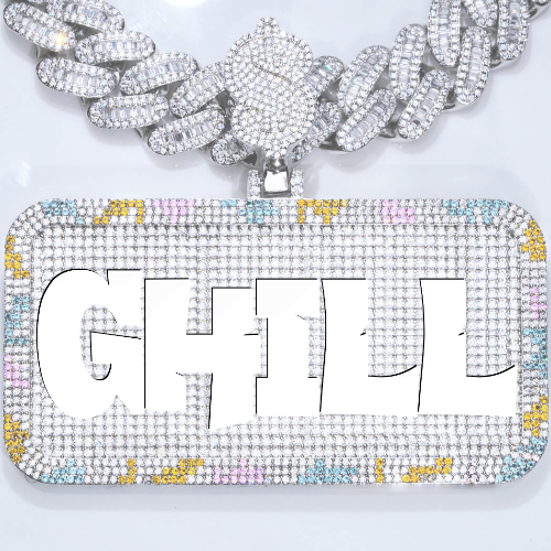 CUSTOM LETTER NECKLACE 3D COLORFUL SQUARE