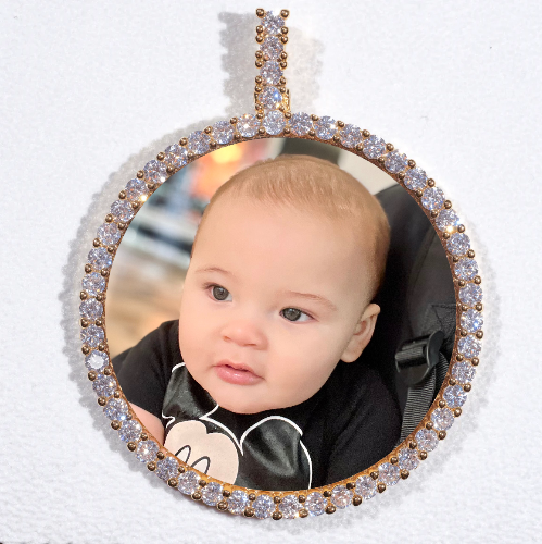 LARGE 3D CIRCLE CUSTOM PICTURE PENDANT