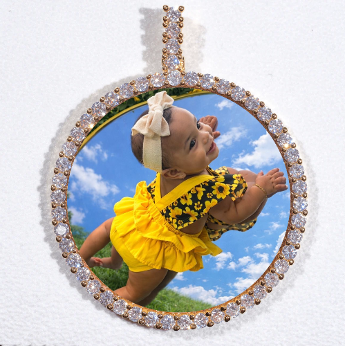 LARGE 3D CIRCLE CUSTOM PICTURE PENDANT