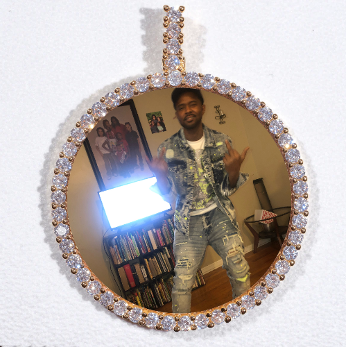 LARGE 3D CIRCLE CUSTOM PICTURE PENDANT
