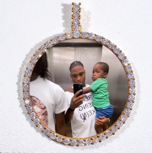 LARGE 3D CIRCLE CUSTOM PICTURE PENDANT