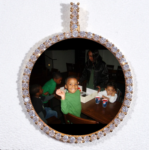 LARGE 3D CIRCLE CUSTOM PICTURE PENDANT