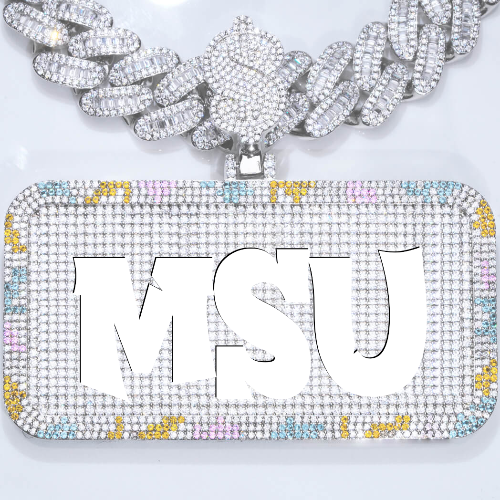 CUSTOM LETTER NECKLACE 3D COLORFUL SQUARE