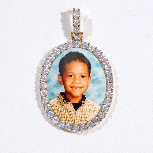 3D Oval Custom Picture Pendant