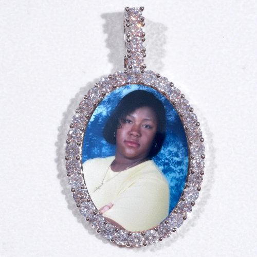 Large 3D Oval Custom Picture Pendant