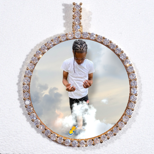 LARGE 3D CIRCLE CUSTOM PICTURE PENDANT