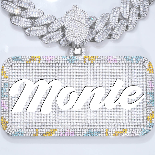 CUSTOM LETTER NECKLACE 3D COLORFUL SQUARE
