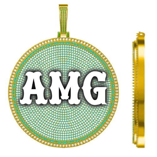 CUSTOM LETTER NECKLACE 3D BIG DISC
