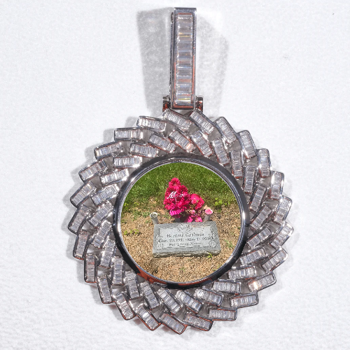 Large 3D Baguette Custom Picture Pendant